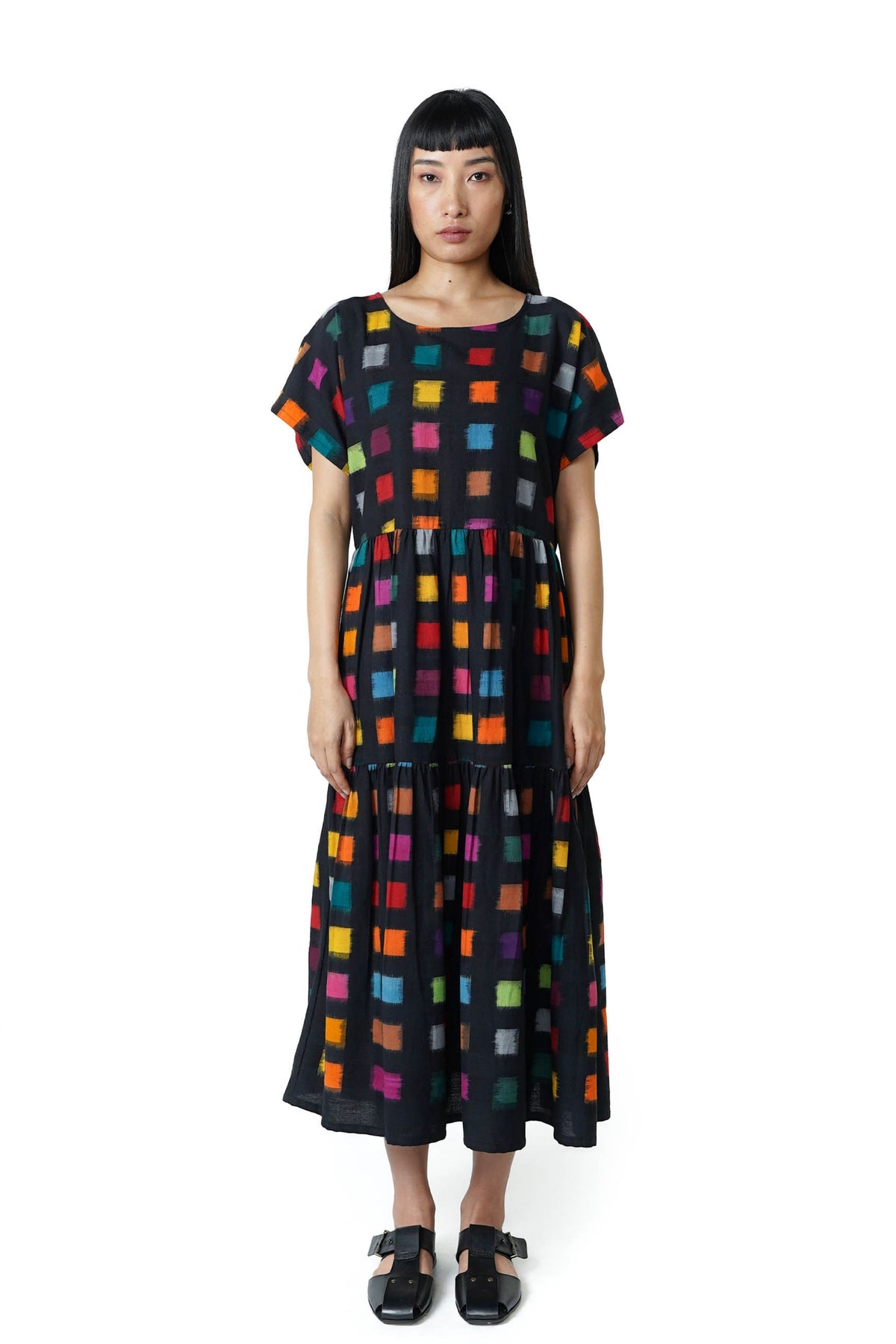 Ikat Black Tier Dress