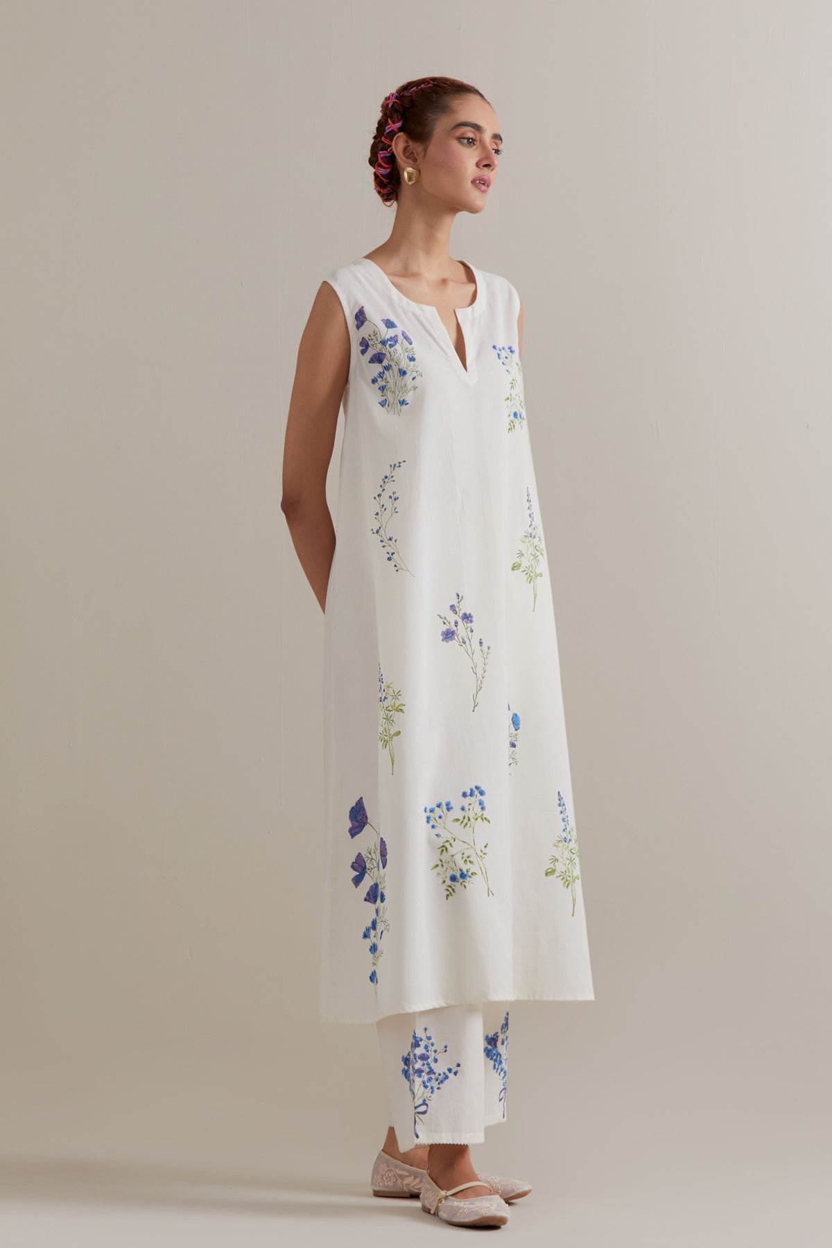 Blue Green Aline Kurta Set