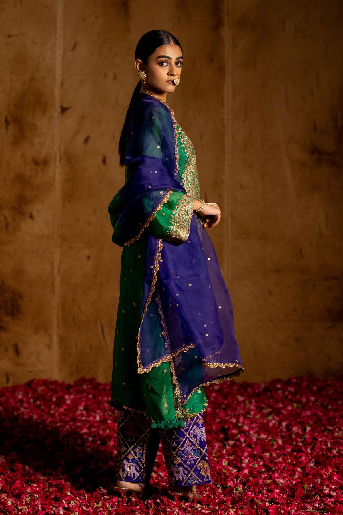 Emerald Organza Patola Set