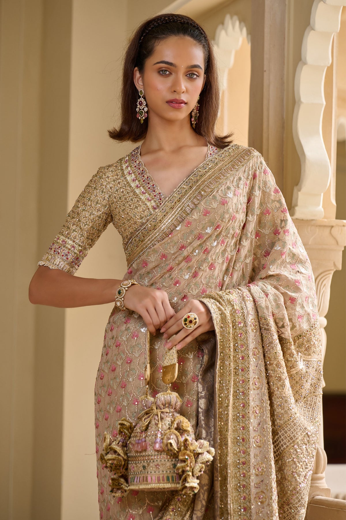 Byzantium Painted Saree