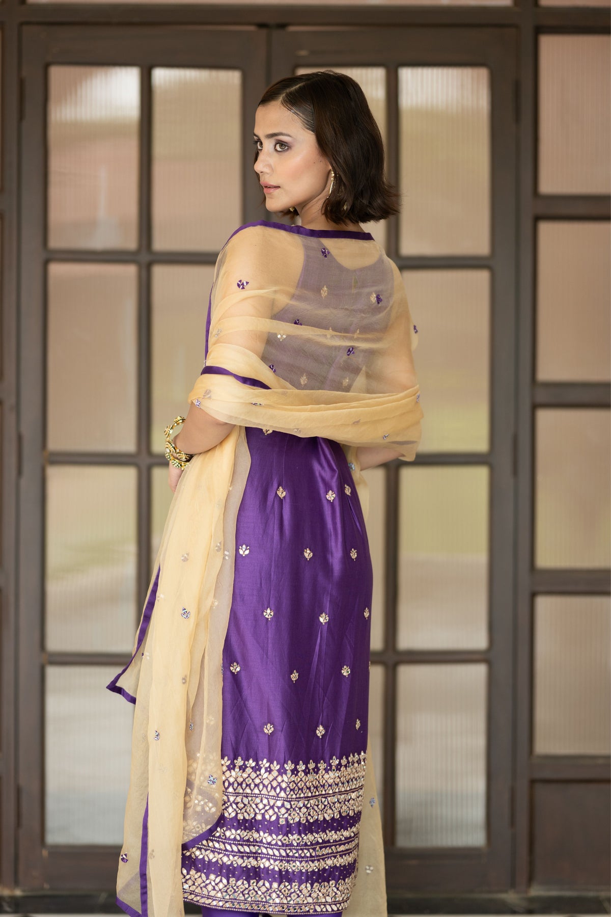 Purple Chudidar Set