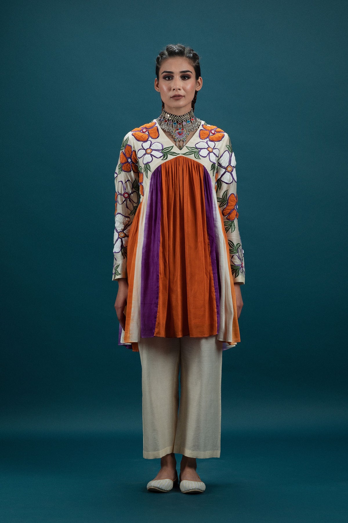 Gathered Tunic In Saffron