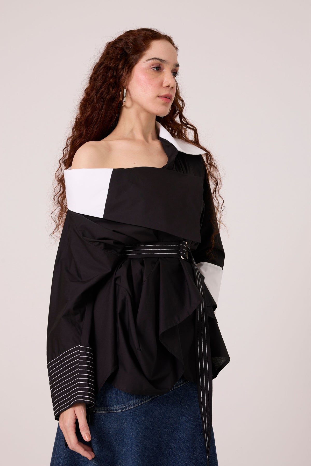 Ayaka Black and White Shirt