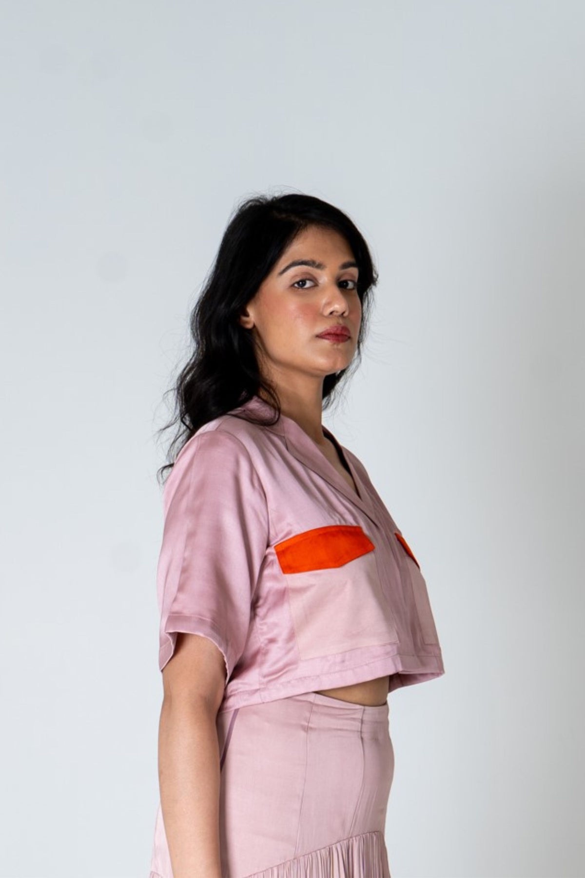 Pink-orange Crop Top