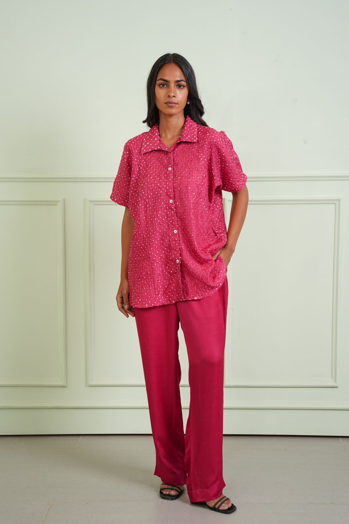 Rani Pink Tie Up Shirt