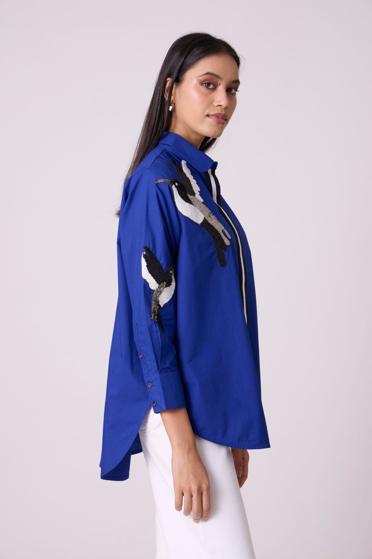 Ashton Applique Cosmic Blue Shirt