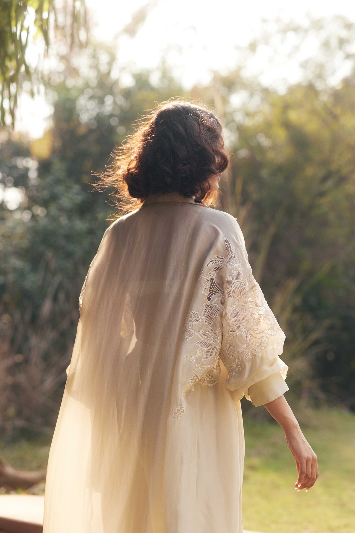 Ivory Embroidered Jacket Set
