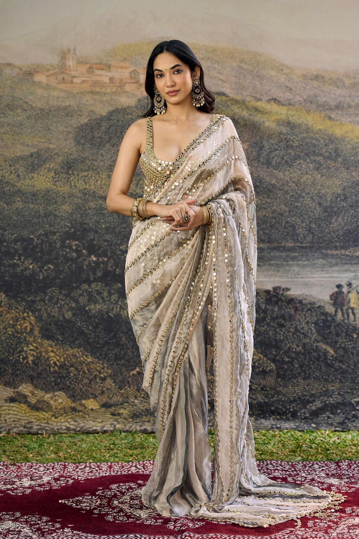 Avyra Draped Saree Set:
