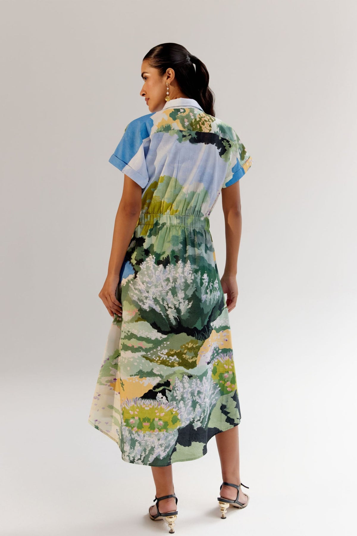 Forest Coral Midi Dress