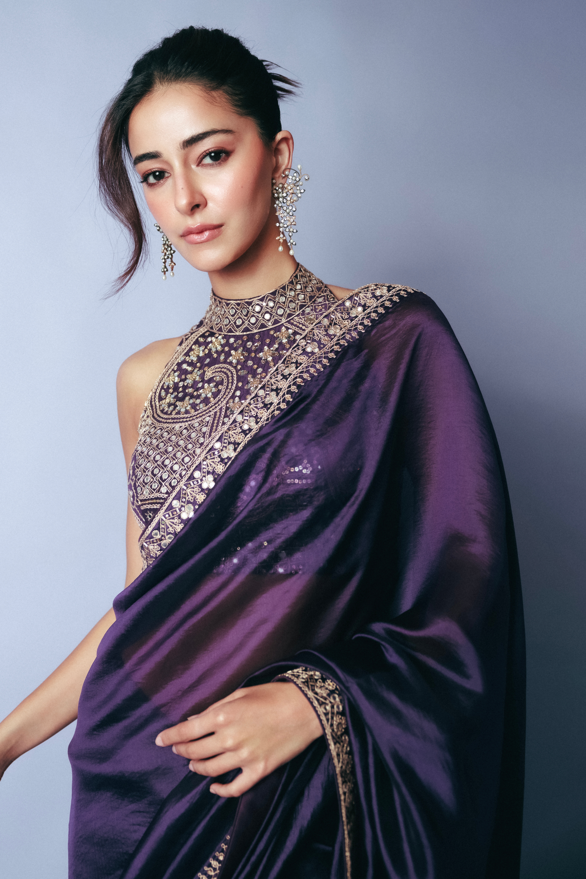 Ananya Panday in Classic Baingani Saree Set