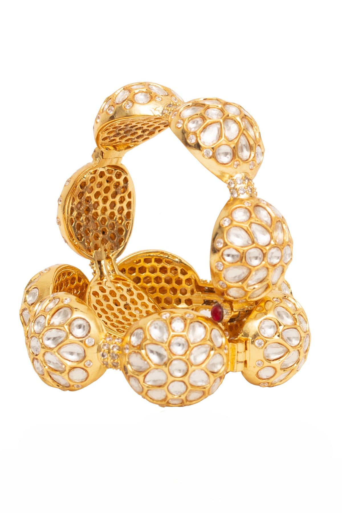 Gold Plated Kundan Polki Bangles