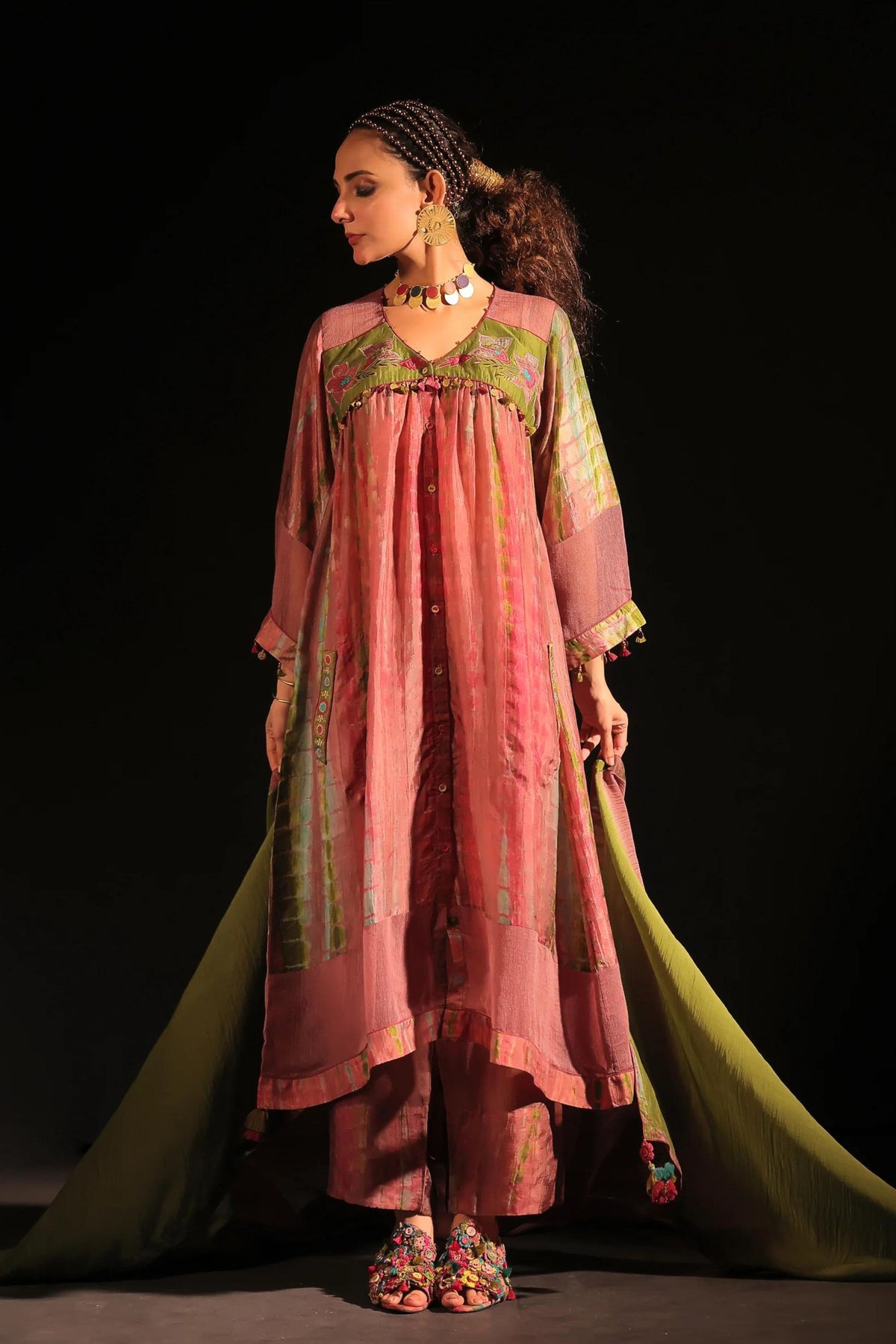 Faraa Rust Brown Tunic Set
