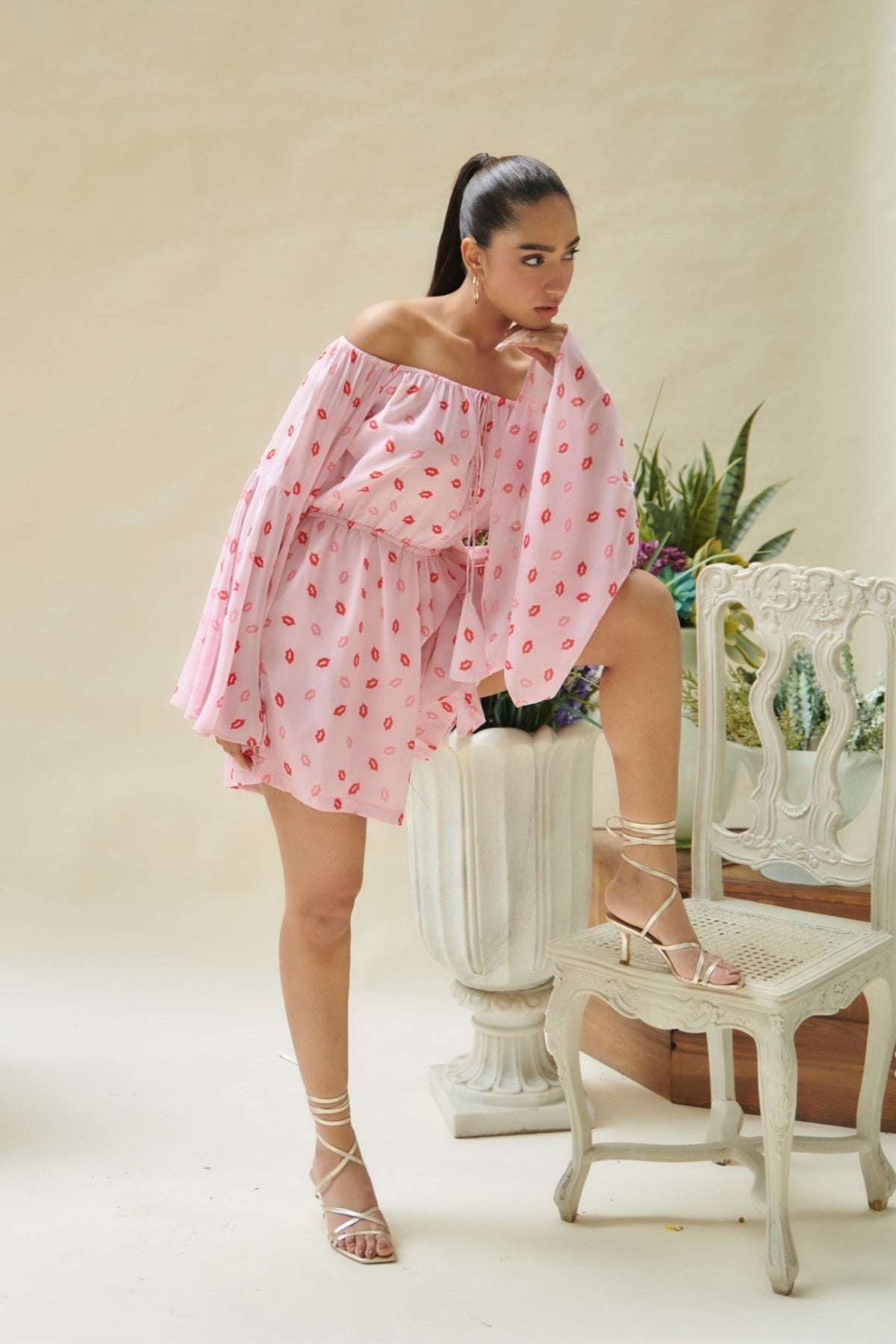 Pink Kiss Printed Jumpsuit