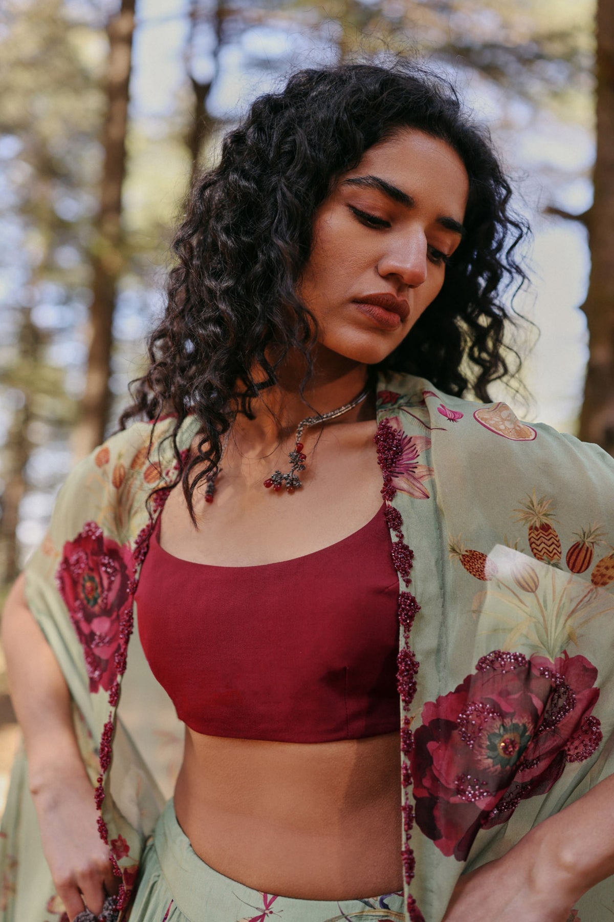 Willow Script Lehenga Set
