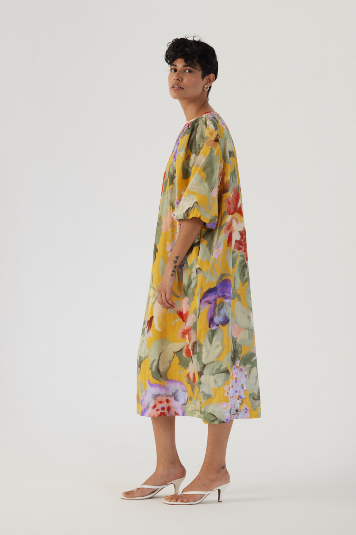 Allora Yellow Midi Dress