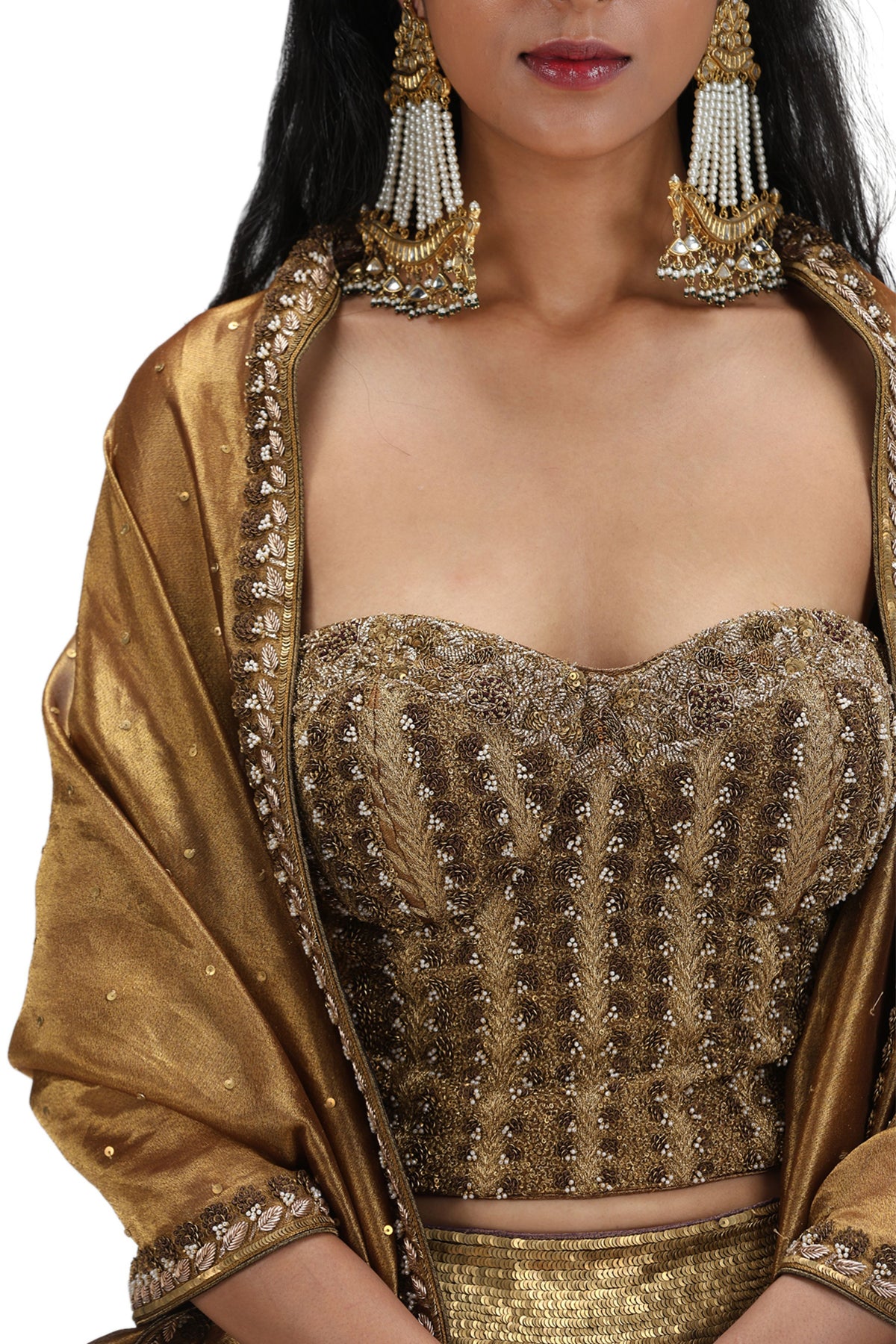 Kanakpriya Old Gold Lehenga Set