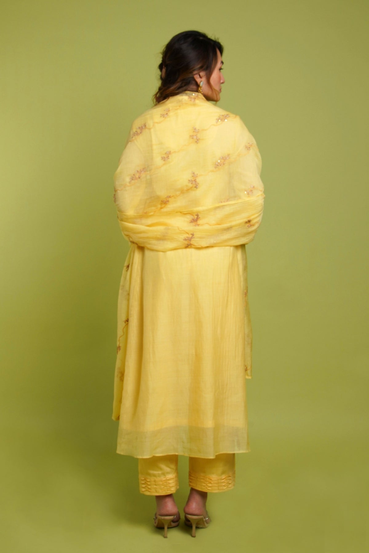 Flared Yellow Kurta Set