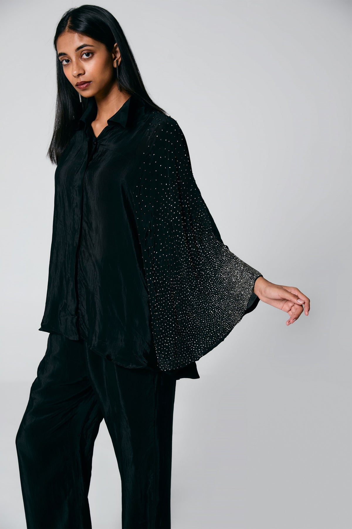 Embroidered Batwing Shirt