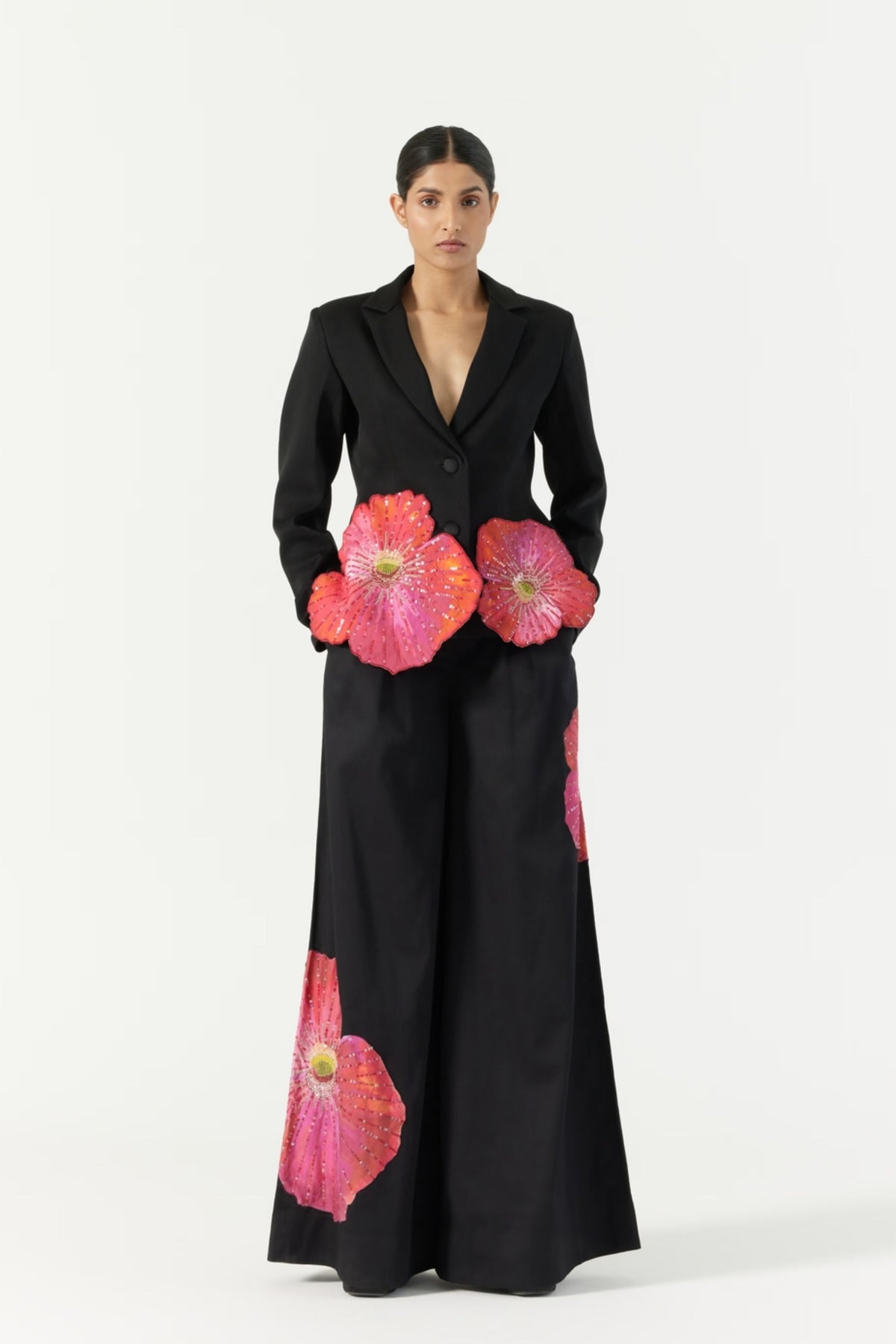 Pansy Printed Hand Embellished Trouser