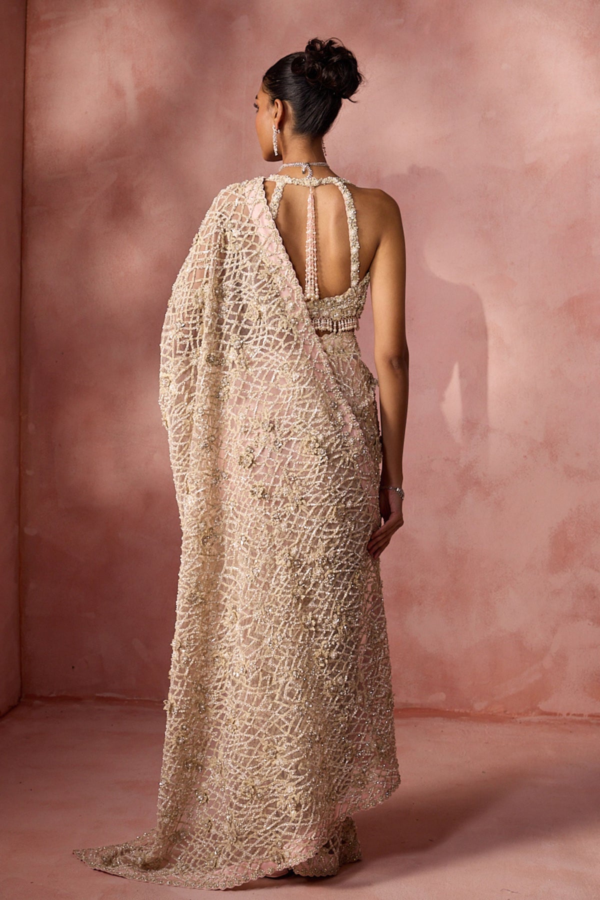 Blush Pink Saree Set