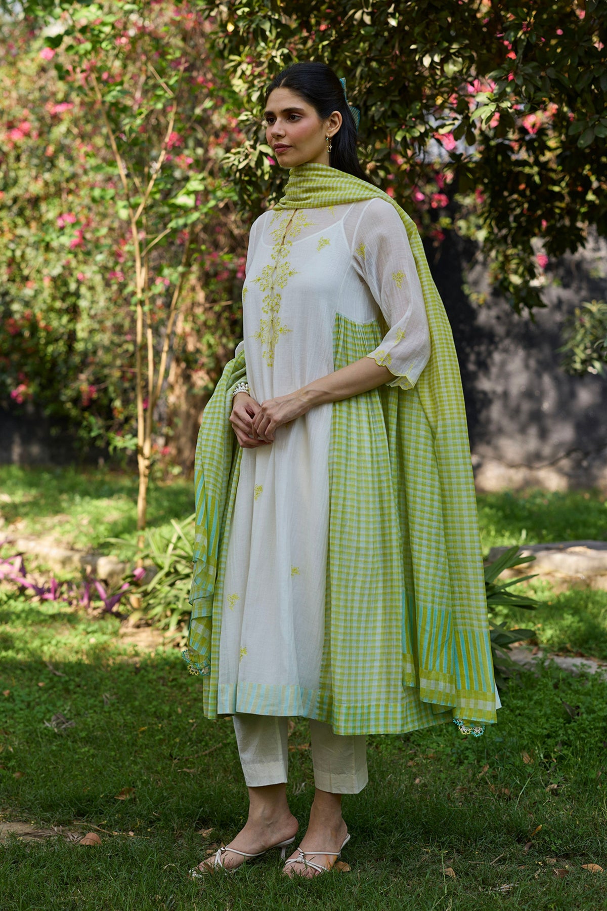 Crossroads Lime Dupatta