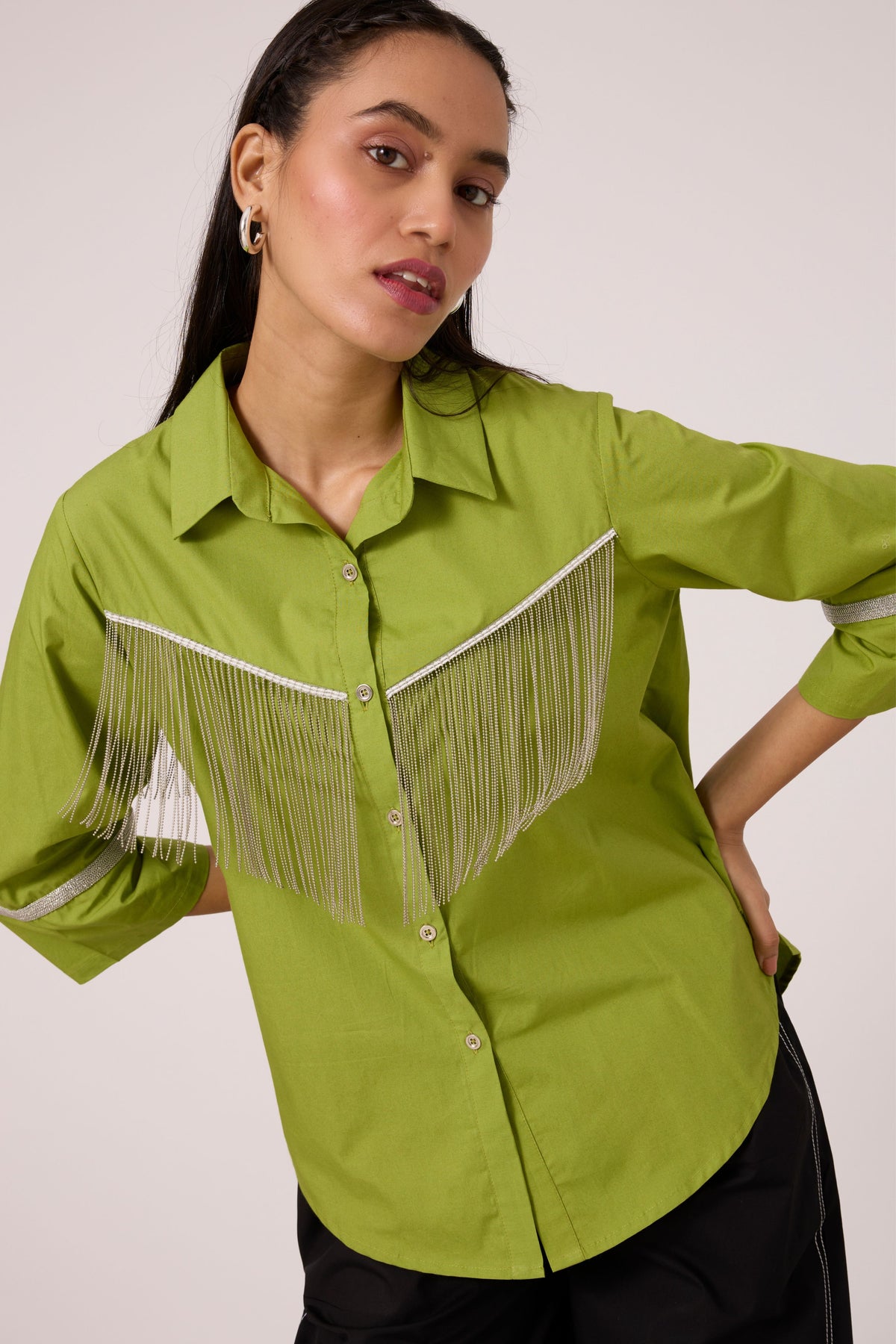 Dari Fringe Matcha Green Shirt