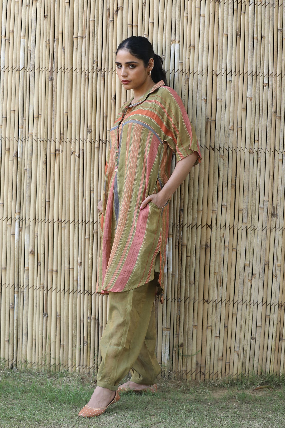 Mehendi Green Shirt Tunic Set