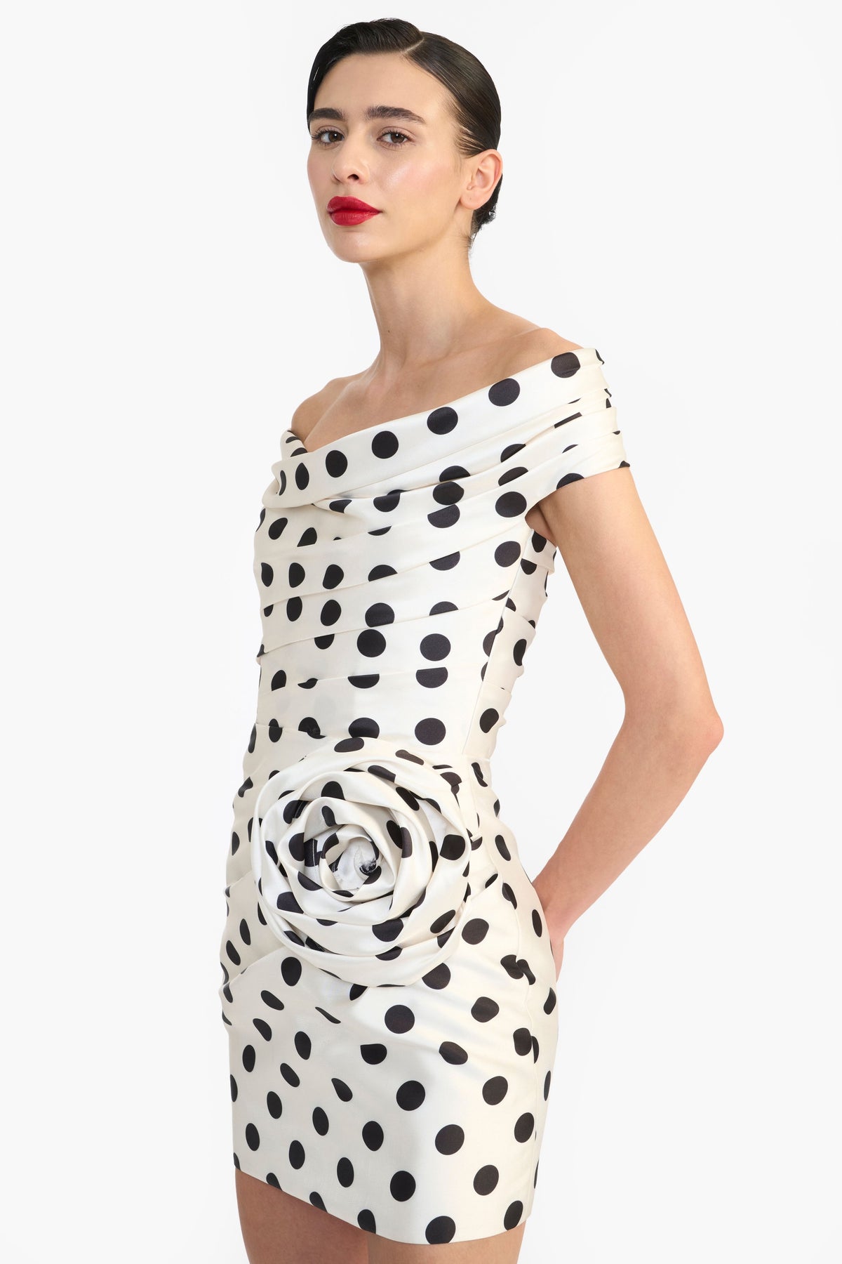 Off Shoulder Draped Mini Dress