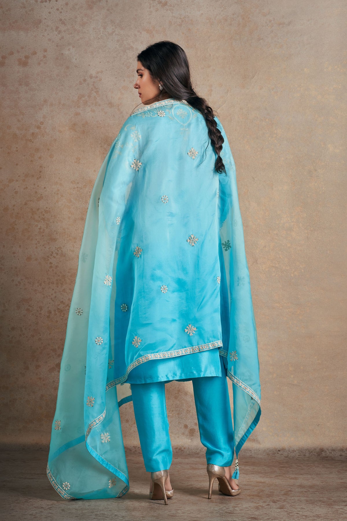 Regal Turquoise Blue Kurta Set.