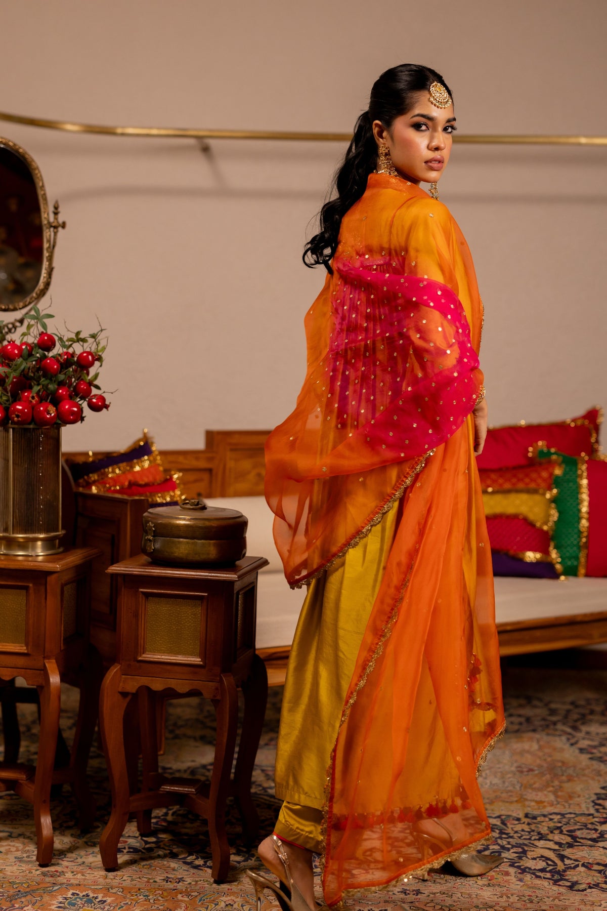 Vrishabh Mustard Kurta Set With Dupatta