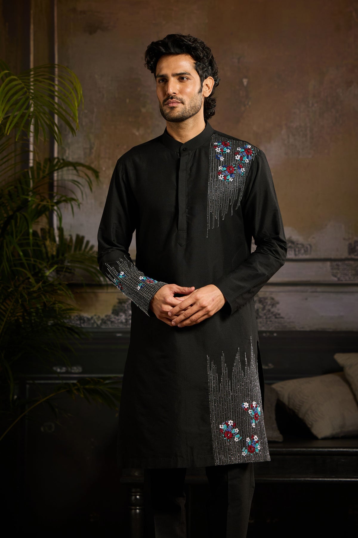 Silver Motif Kurta Set