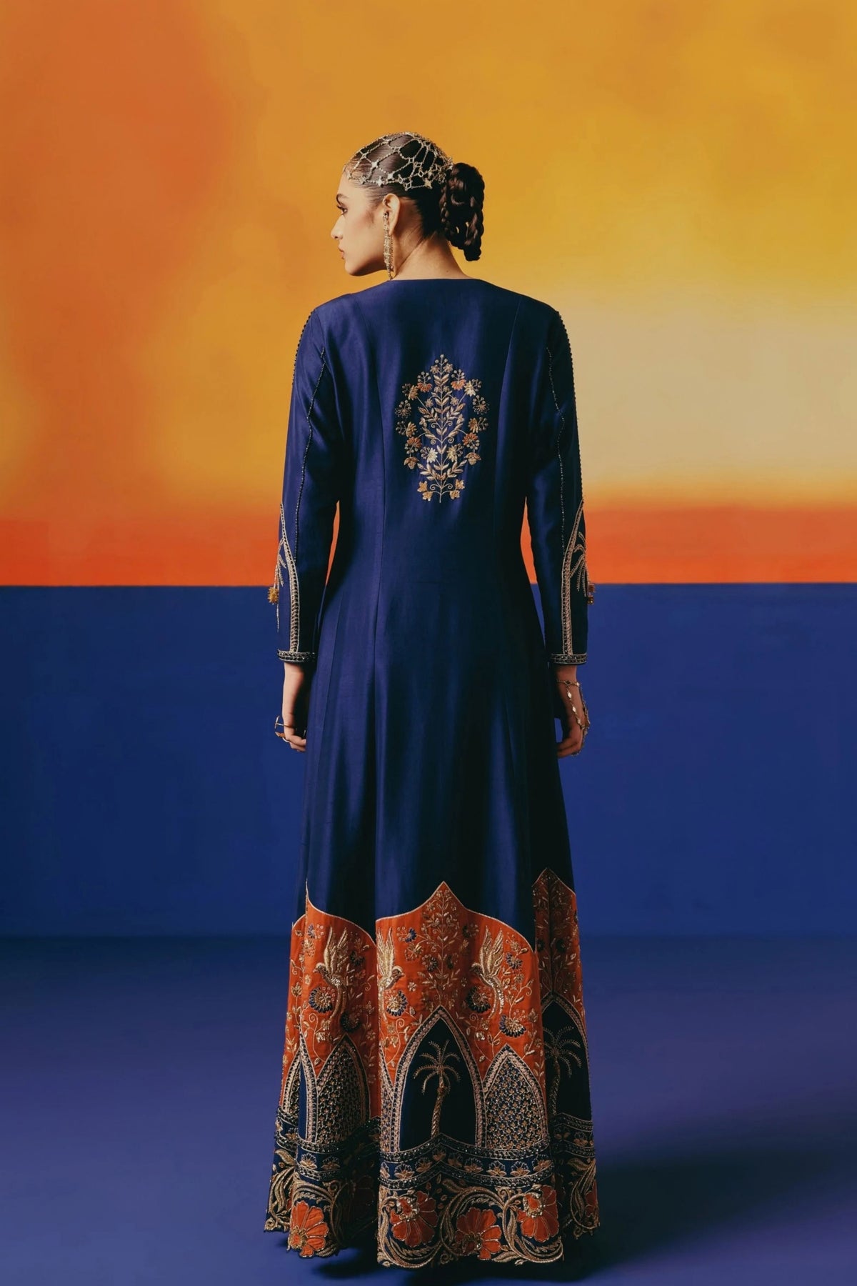 Navy Anarkali Set