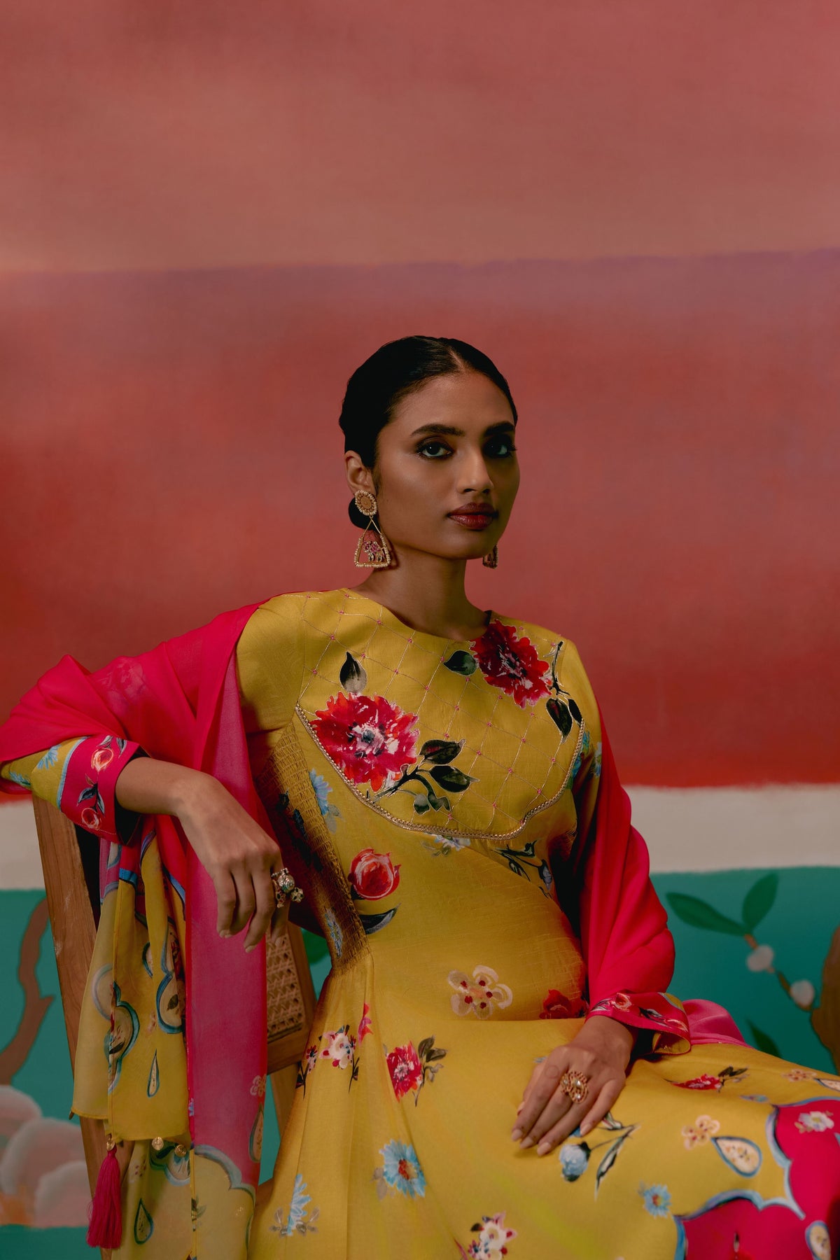 Floral Anarkali Set