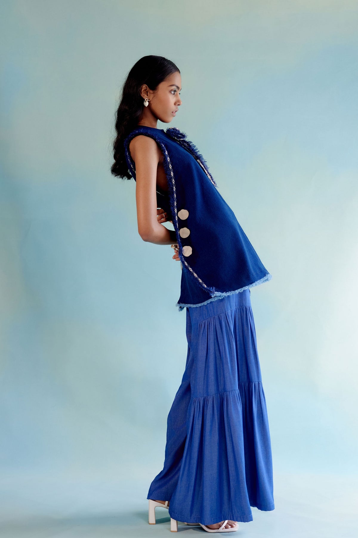 Flared Blue Pants
