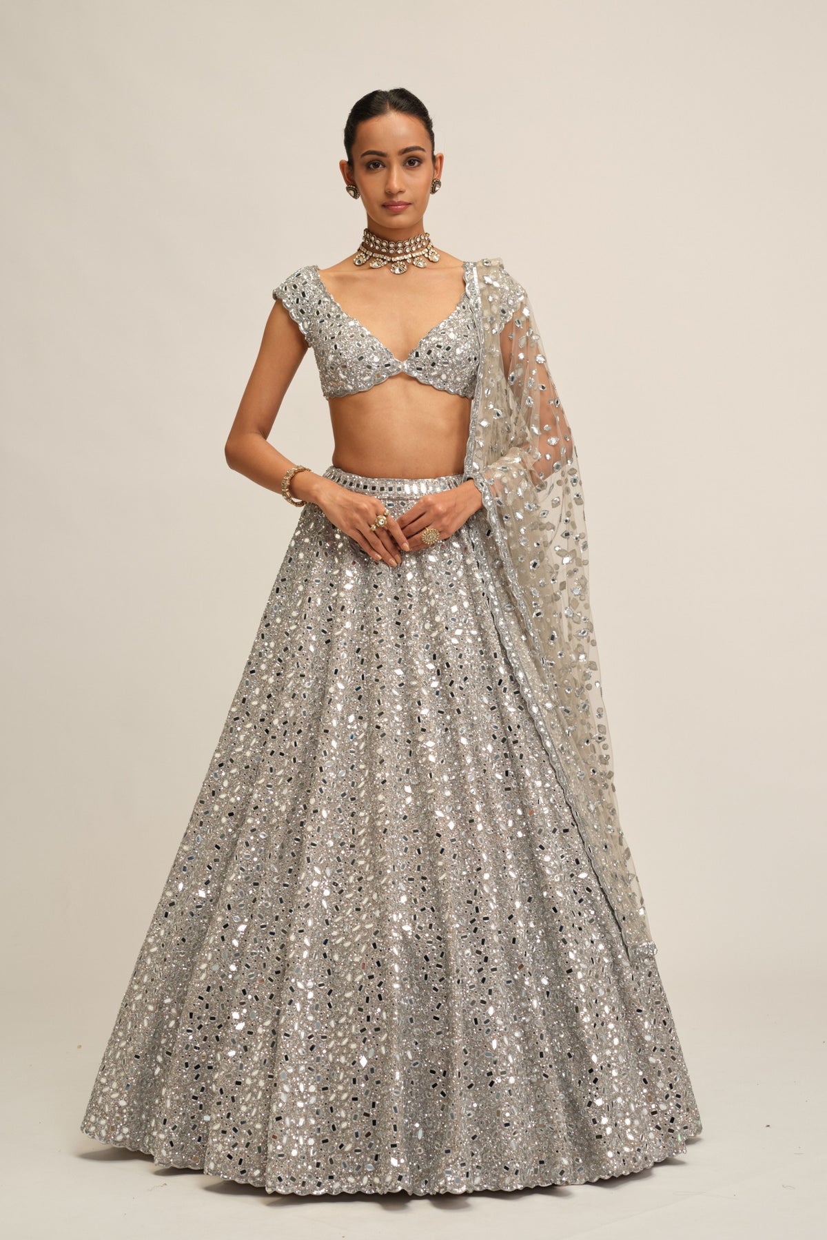 Silver Lehenga Set