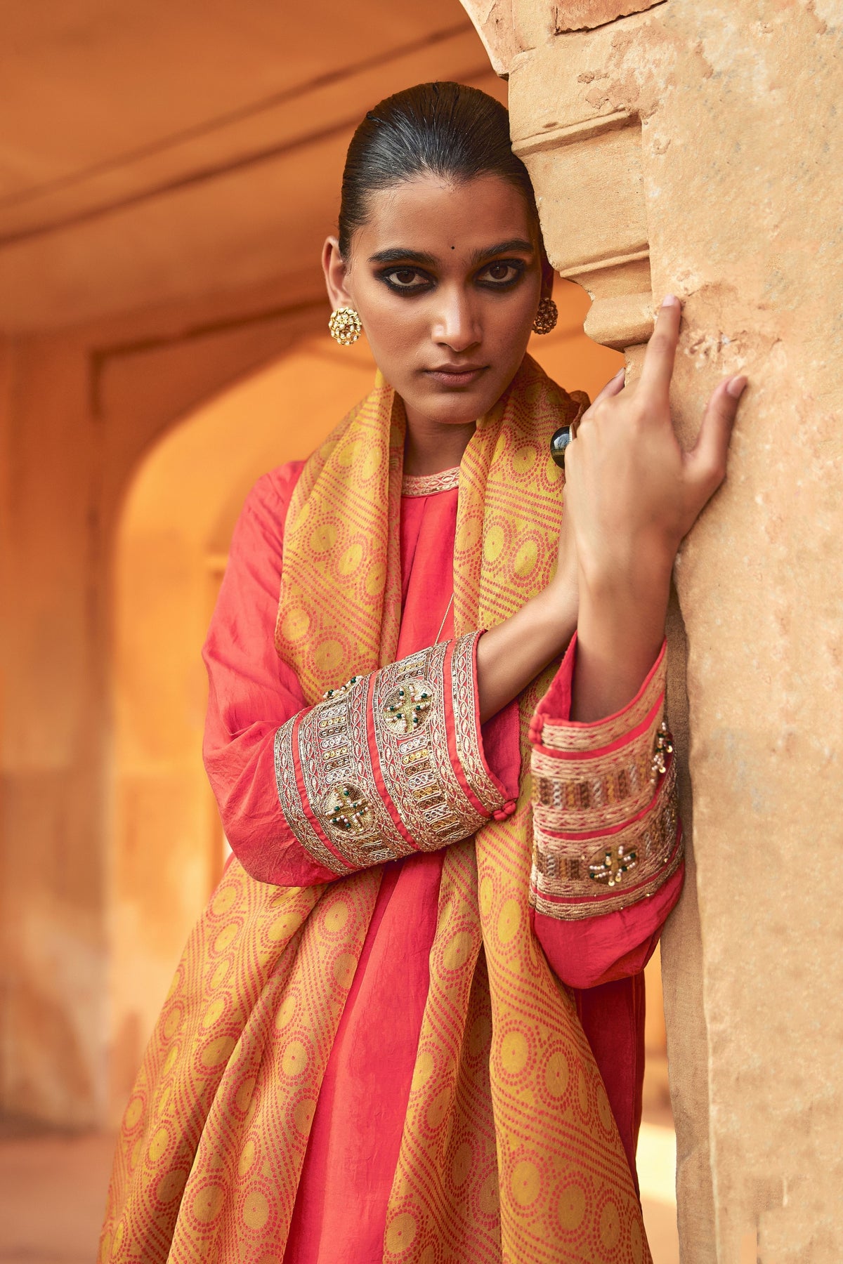 Orange Dori Kurta Set