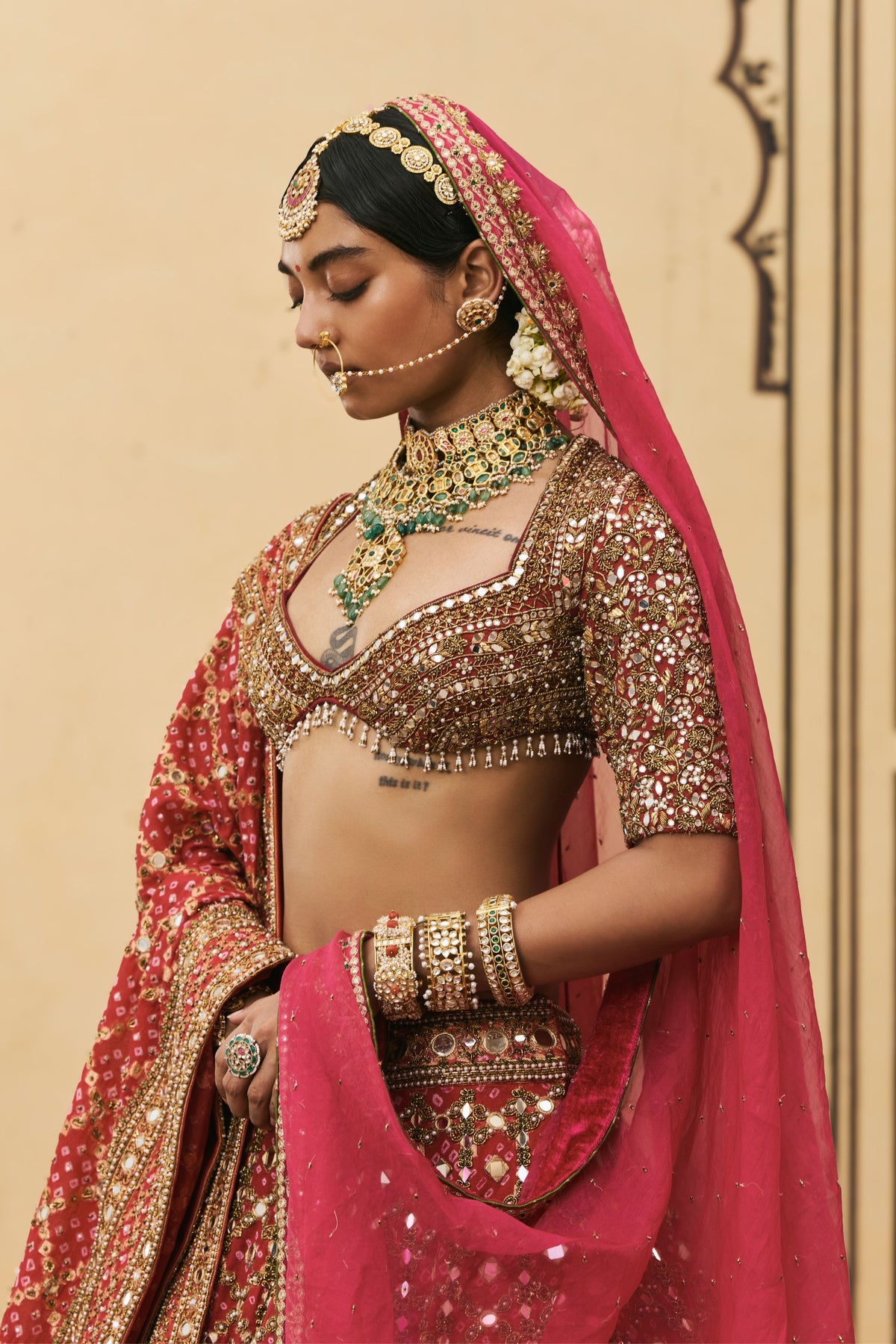 Gulabi Lehenga Set