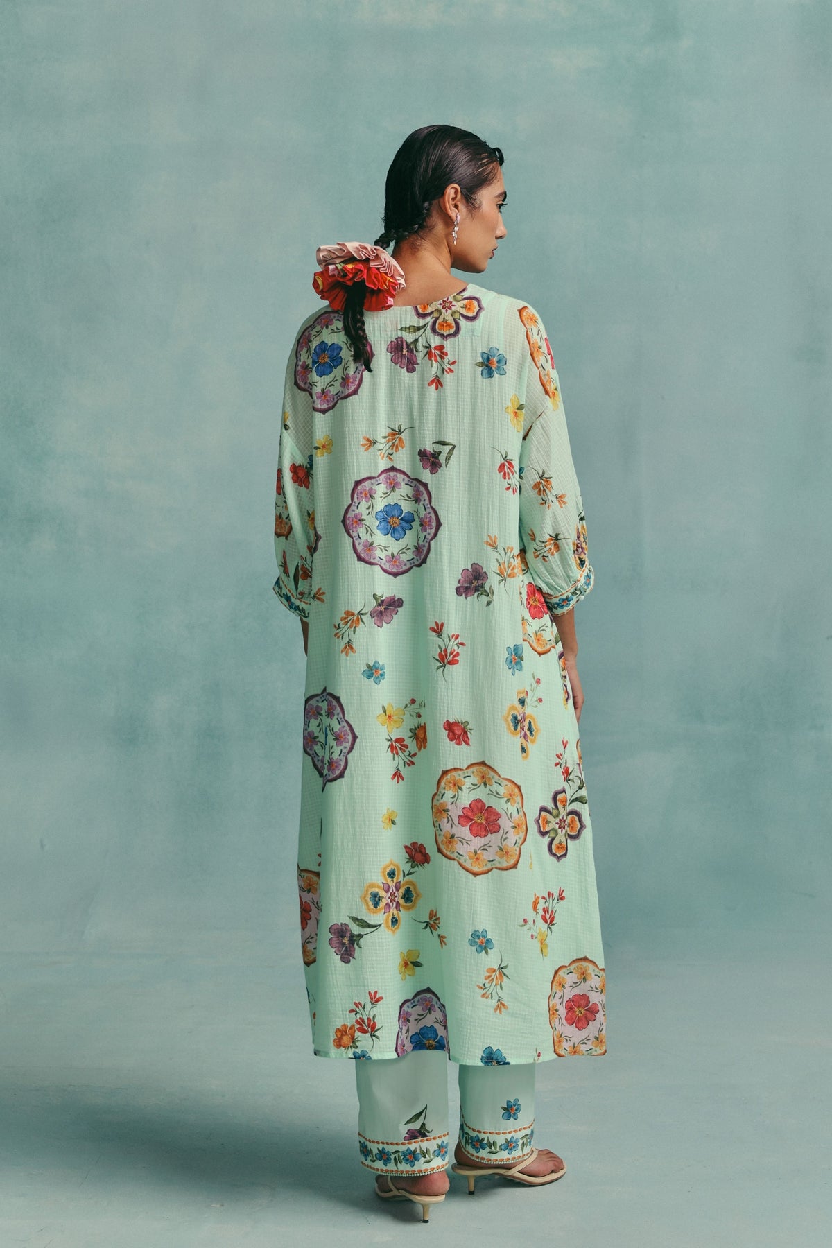 Daisy Blue Kaftan Set