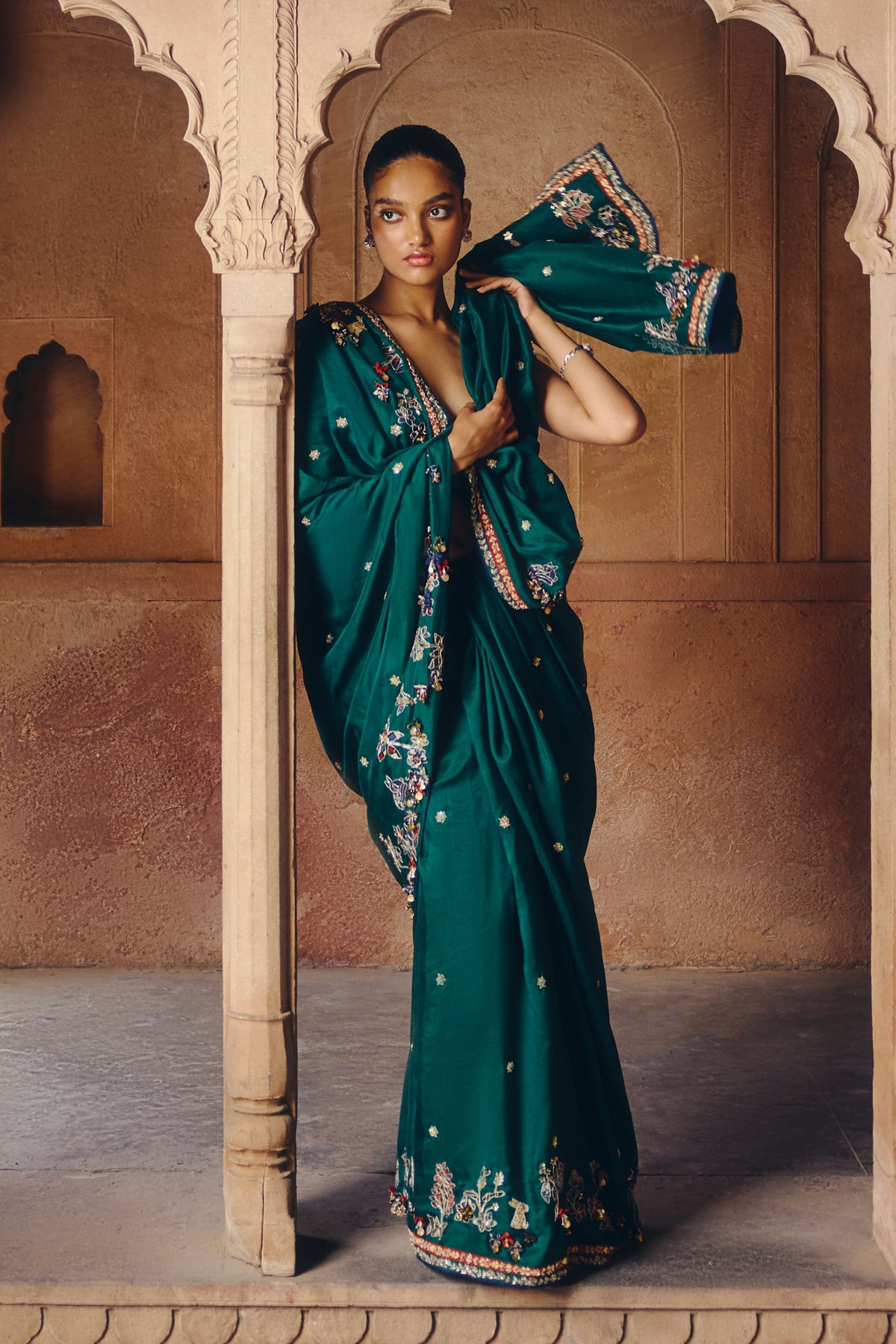 Emerald Canopy Saree
