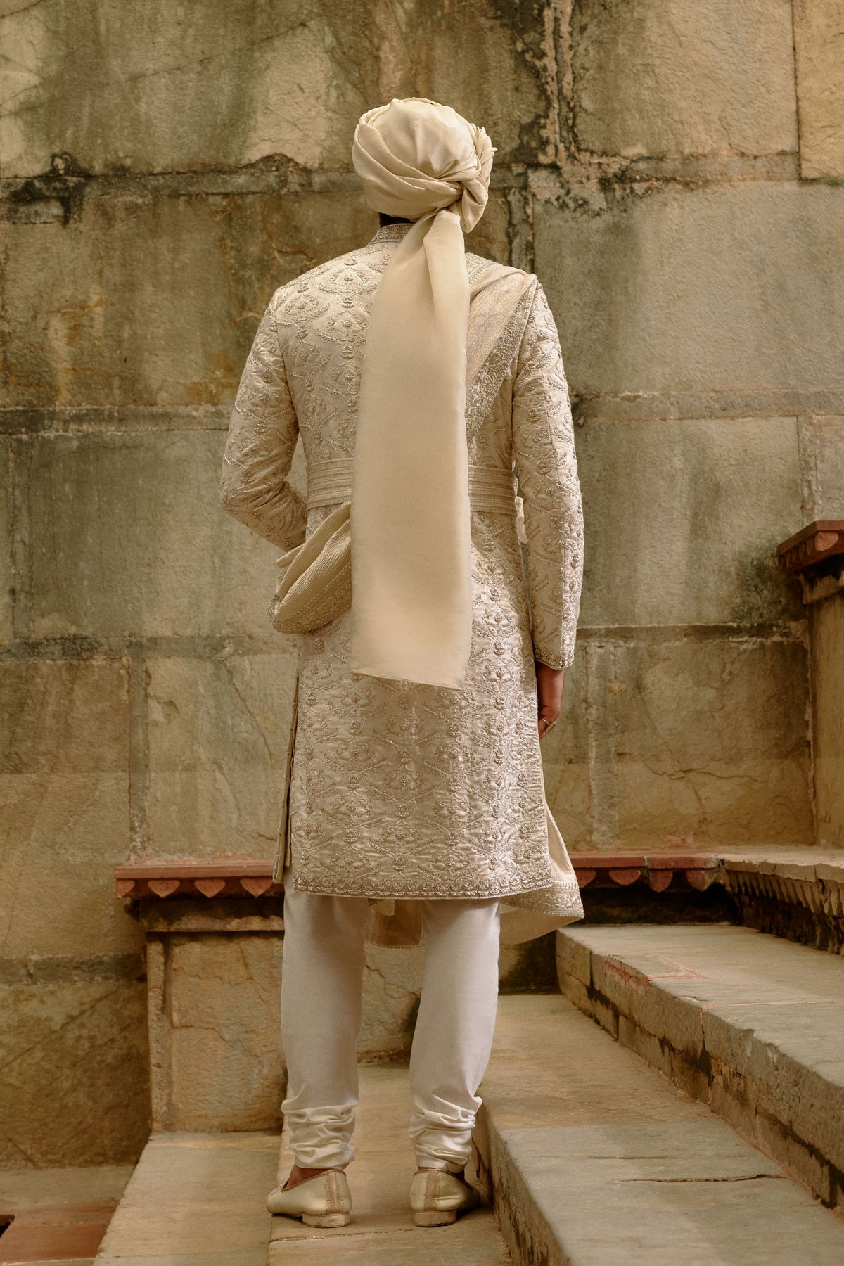 Silk Brocade Sherwani Set
