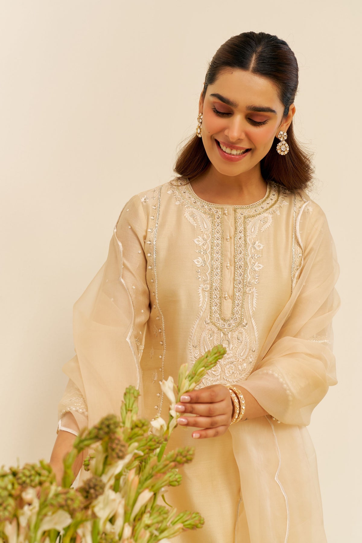 Zahra Kurta Set in Beige