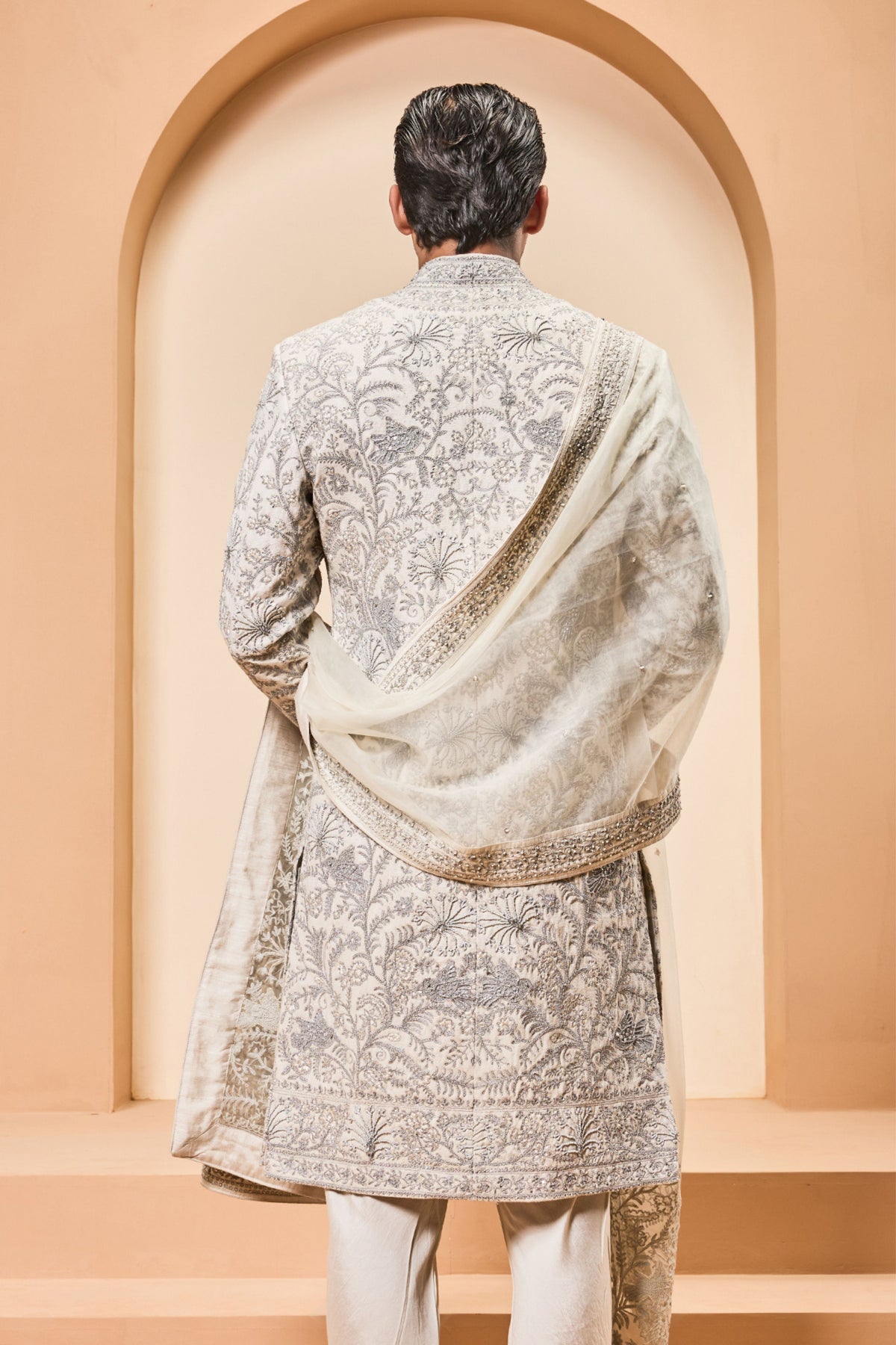 Ivory Zari Sherwani Set