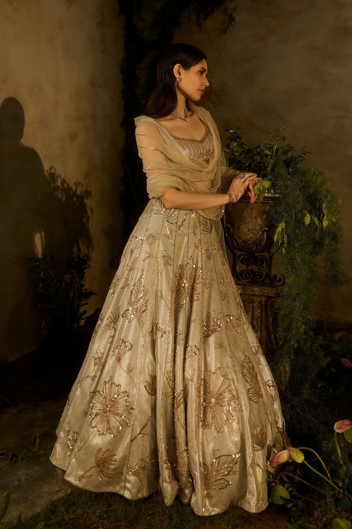 Champagne Mist Lehenga Set