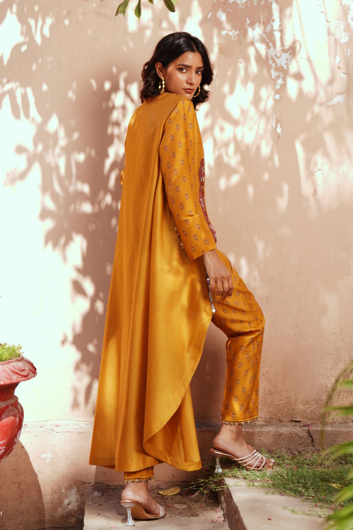 Golden Yellow Chanderi Kurta Set