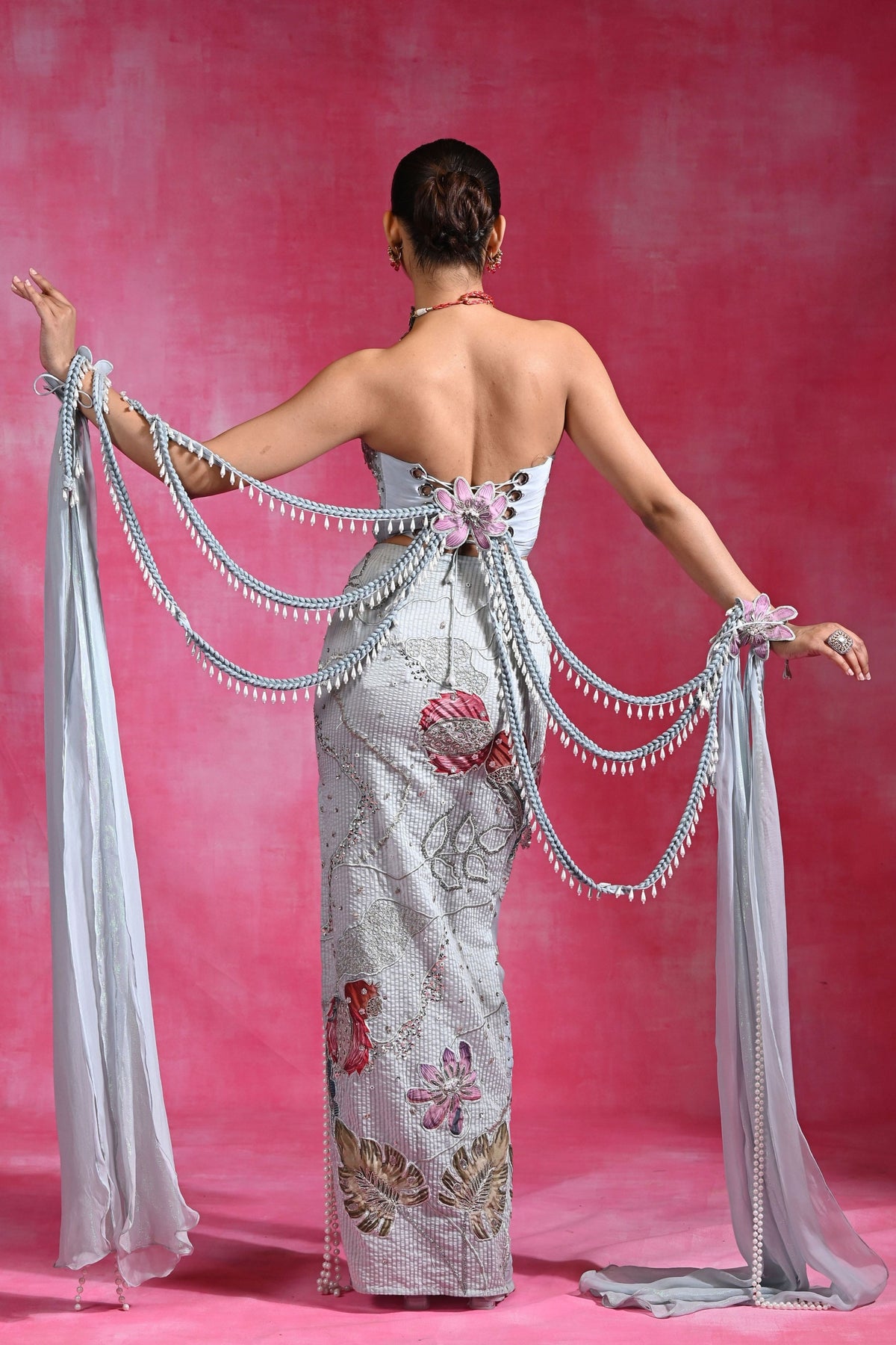Ice Blue Dilruba Skirt Set