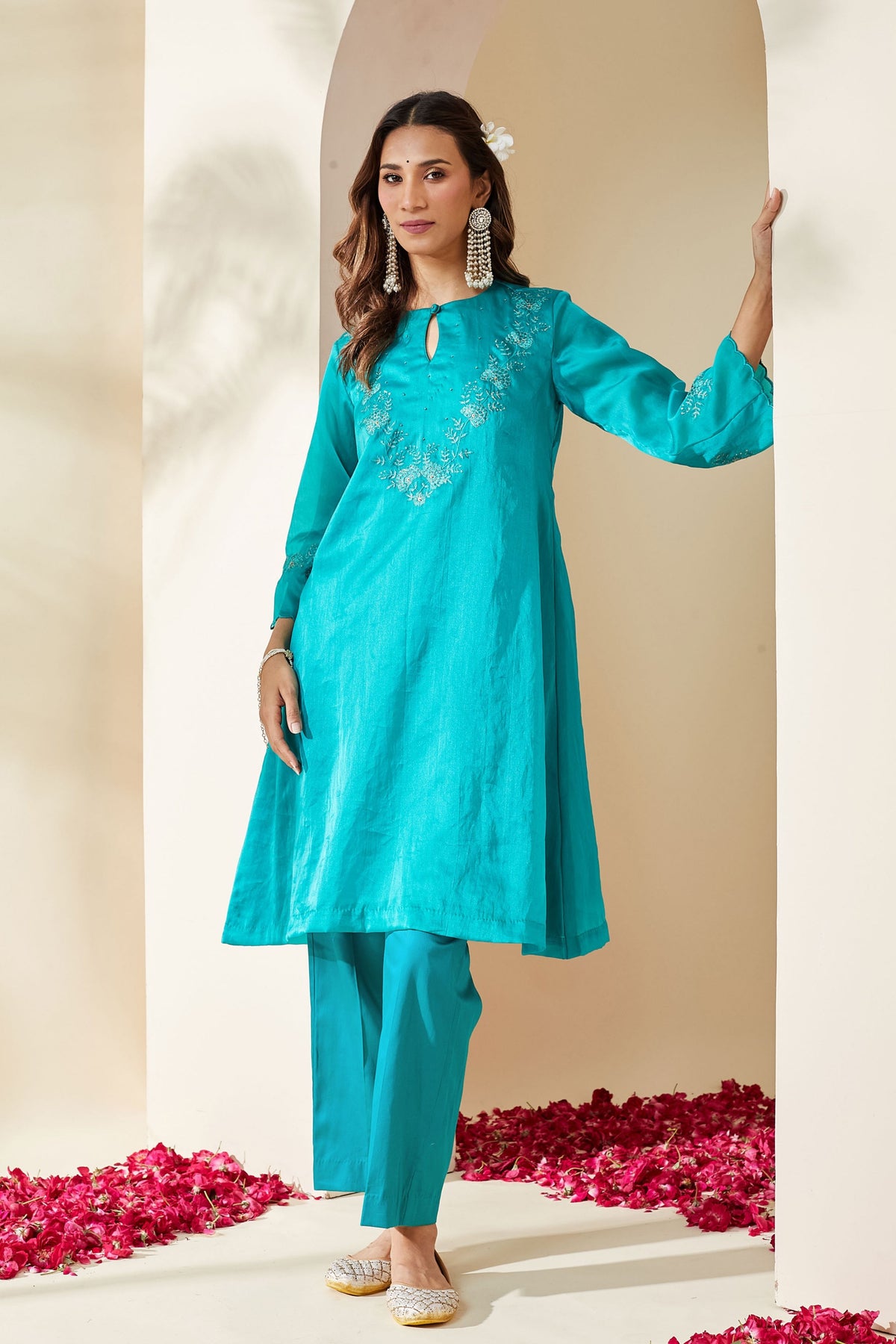 Turquoise Ruksaar Kurta Set