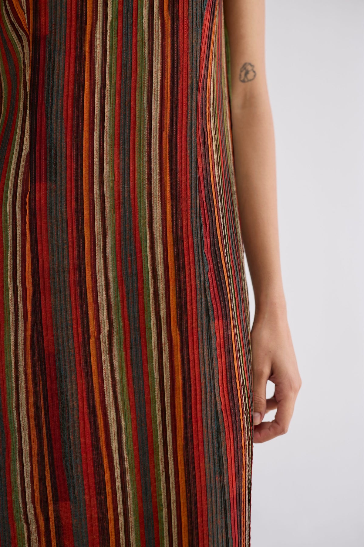 Jilian Crepe Pintucks Dress