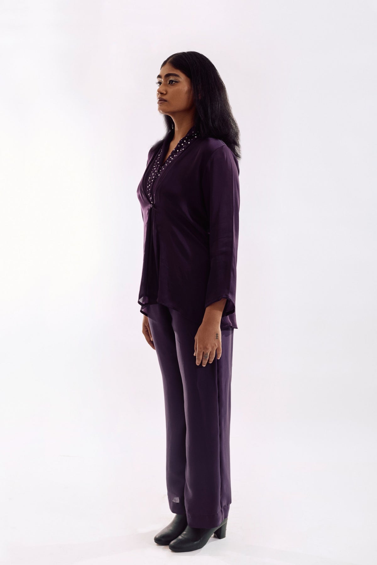Purple Button Down Co-ord Set