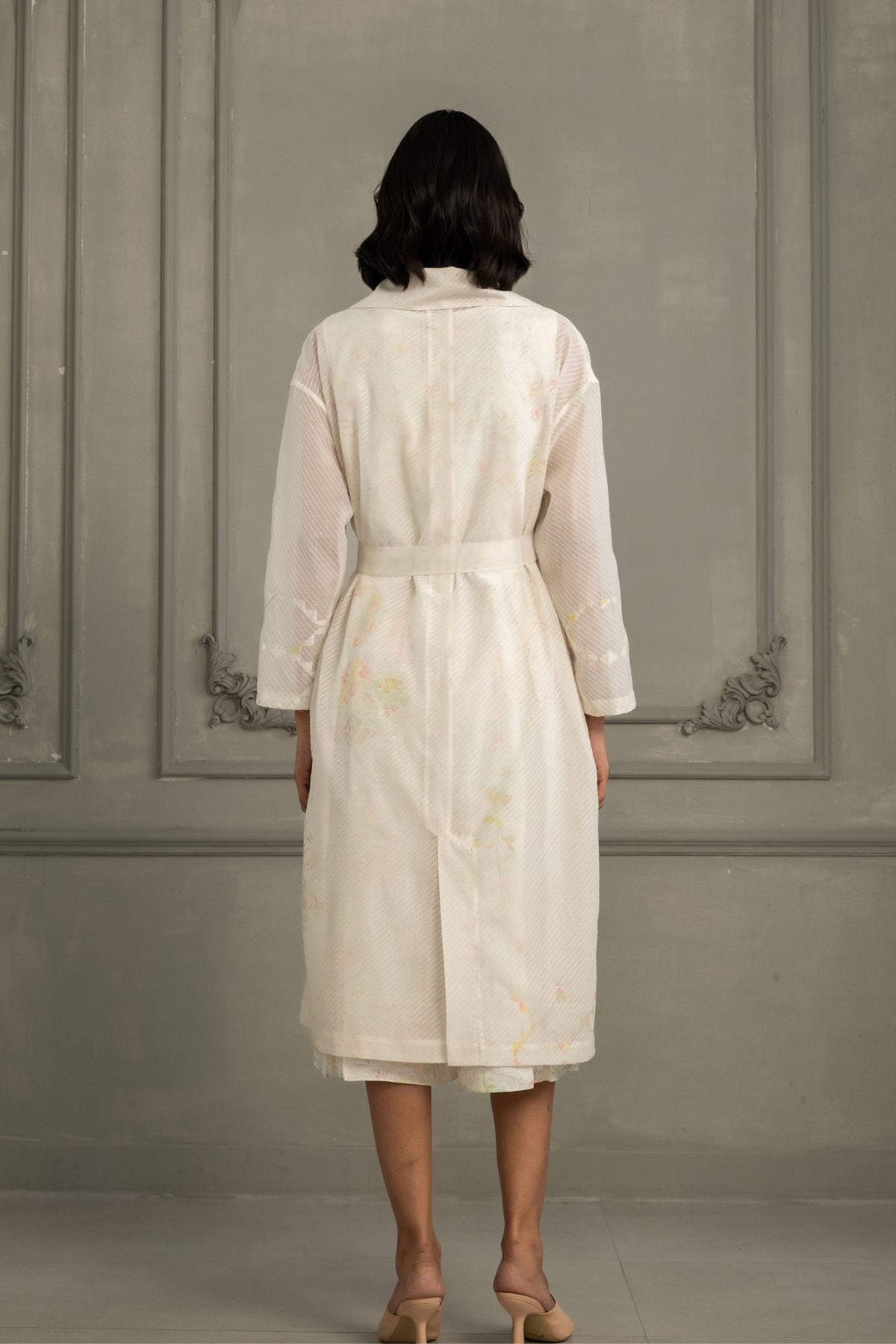 Ivory Quilted Jacket Jumpsuit