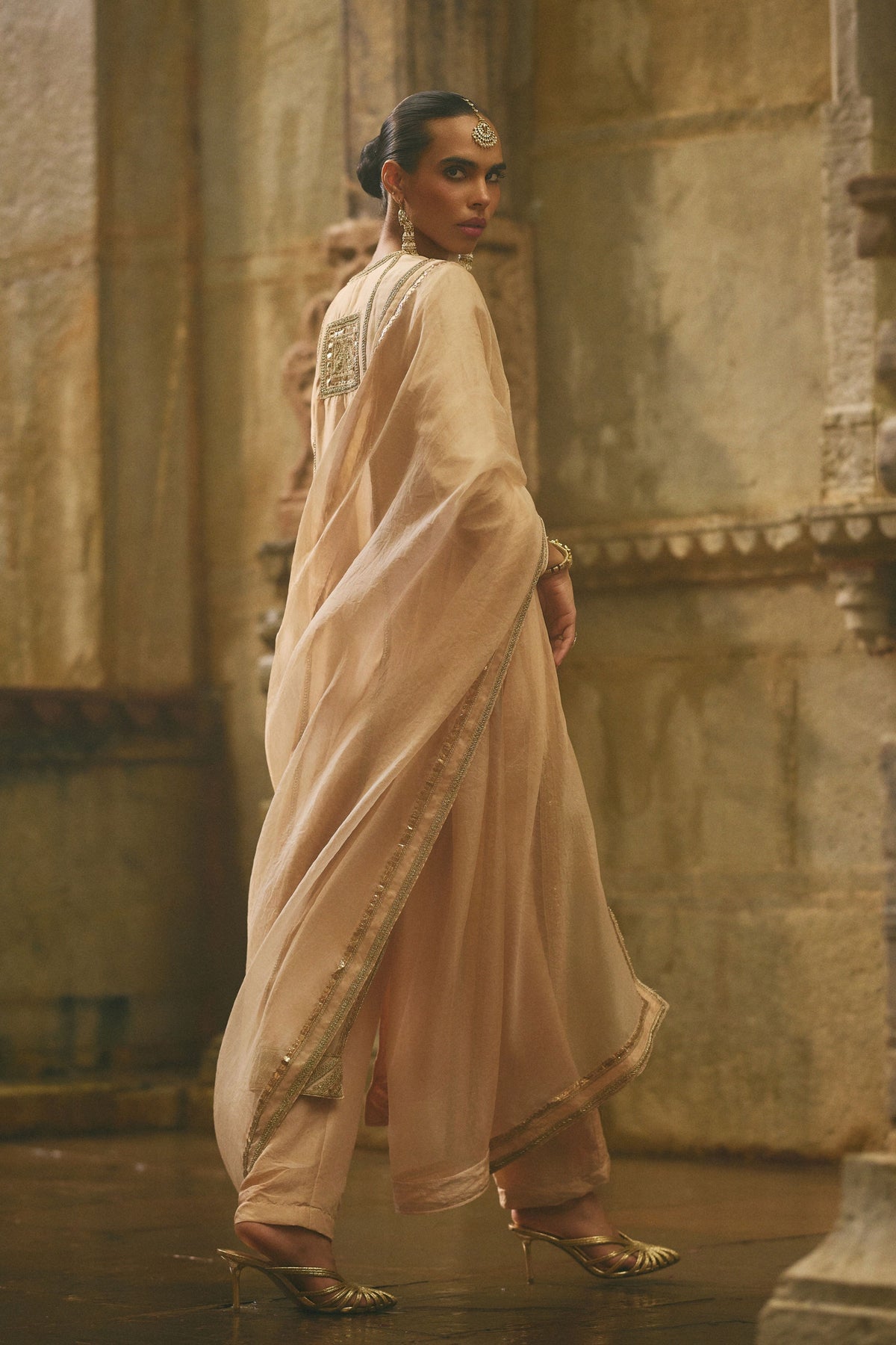 Beige Straight Kurta Set